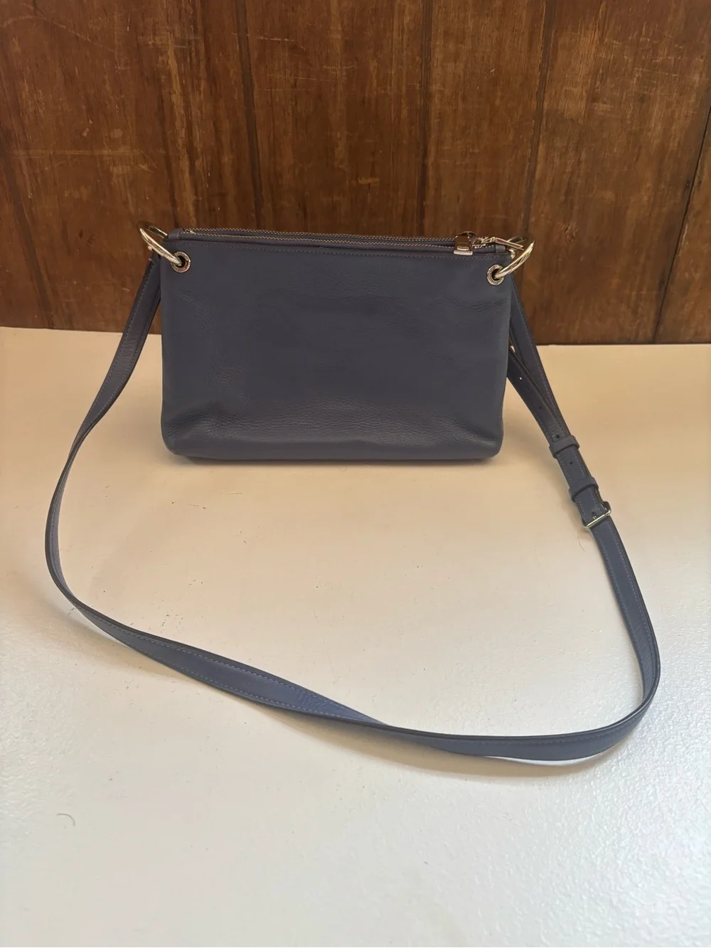 Coach Mia Crossbody bag in  pale blue pebbled leather